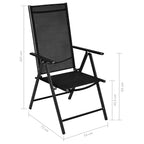 7-tlg. Garten-Essgruppe Aluminium Schwarz