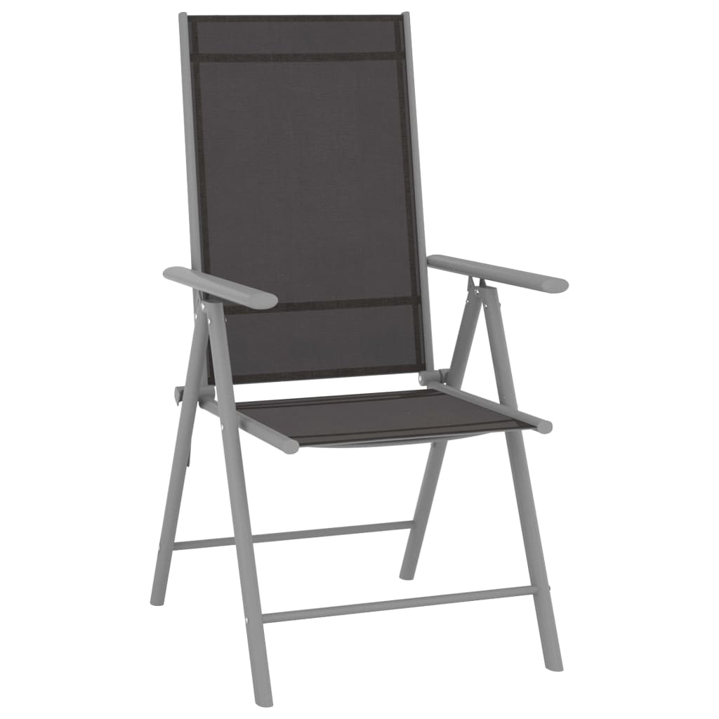 3-tlg. Bistro-Set Aluminium und Textilene Silbern