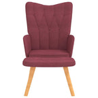 Relaxsessel mit Hocker Weinrot Stoff