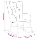 Schaukelsessel mit Hocker Creme Stoff
