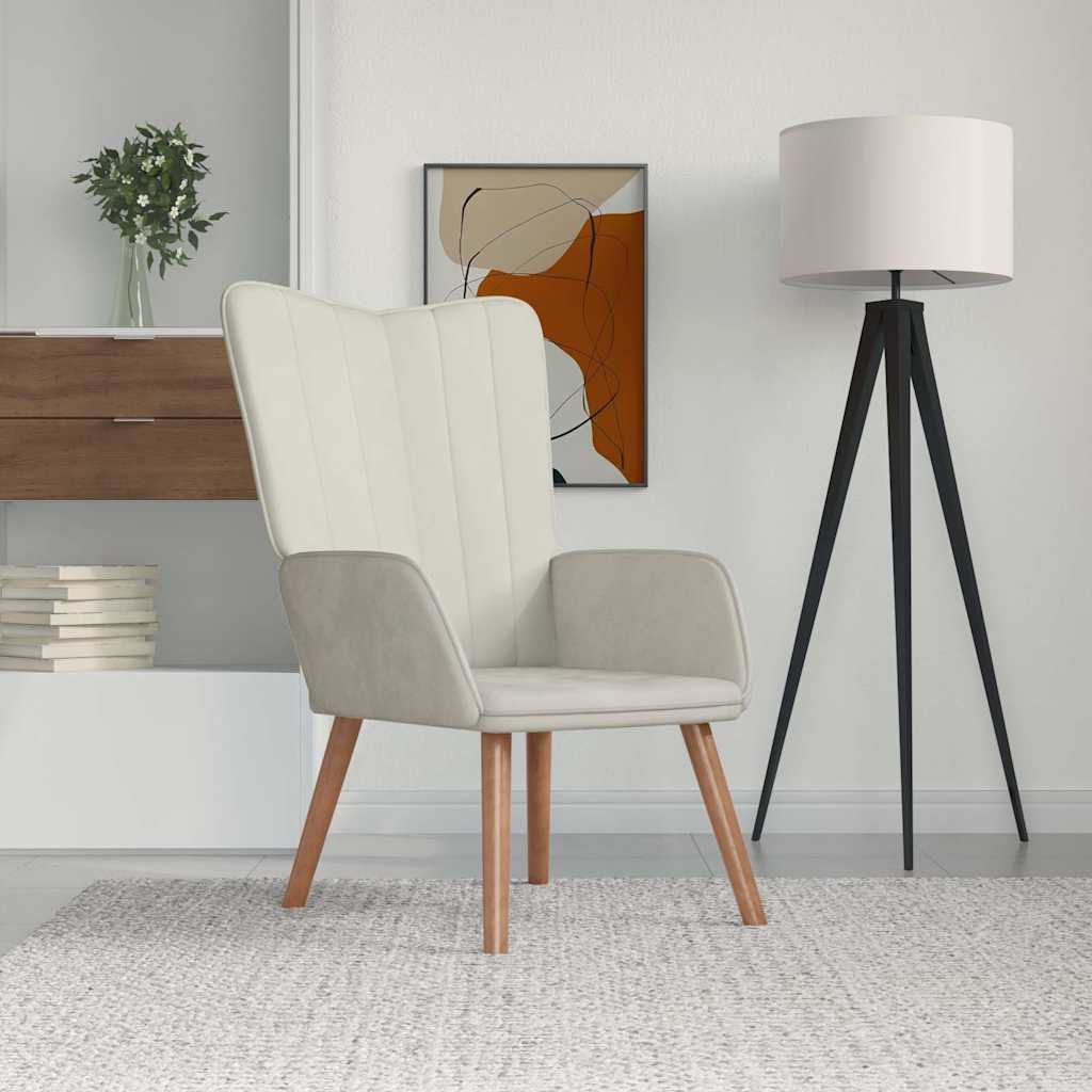 Relaxsessel Cremeweiß Samt