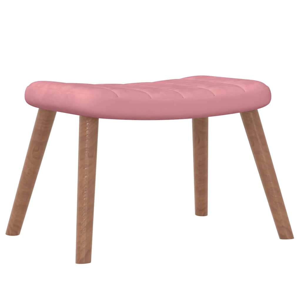 Relaxsessel mit Hocker Rosa Samt