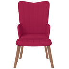 Relaxsessel mit Hocker Weinrot Samt