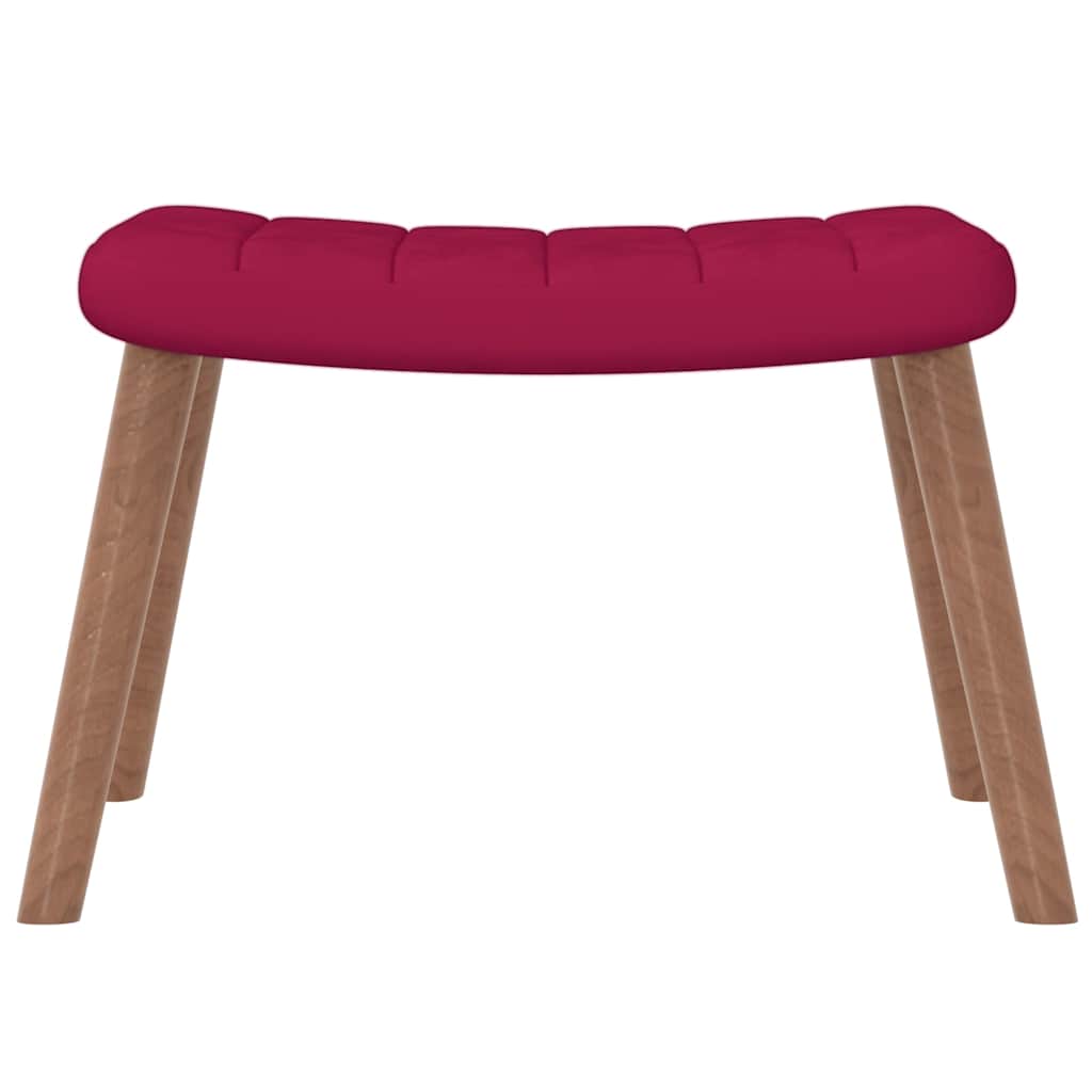 Relaxsessel mit Hocker Weinrot Samt