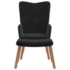 Relaxsessel mit Hocker Schwarz Samt