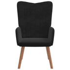 Relaxsessel mit Hocker Schwarz Samt