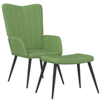Relaxsessel mit Hocker Hellgrün Samt