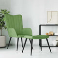 Relaxsessel mit Hocker Hellgrün Samt