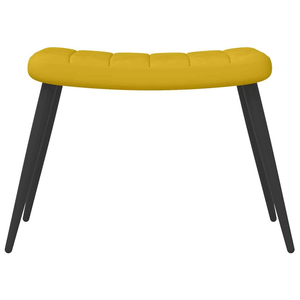 Relaxsessel mit Hocker Senfgelb Samt