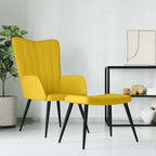 Relaxsessel mit Hocker Senfgelb Samt