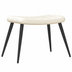 Relaxsessel mit Hocker Cremeweiß Samt