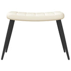 Relaxsessel mit Hocker Cremeweiß Samt