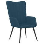Relaxsessel mit Hocker Blau Samt