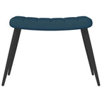 Relaxsessel mit Hocker Blau Samt