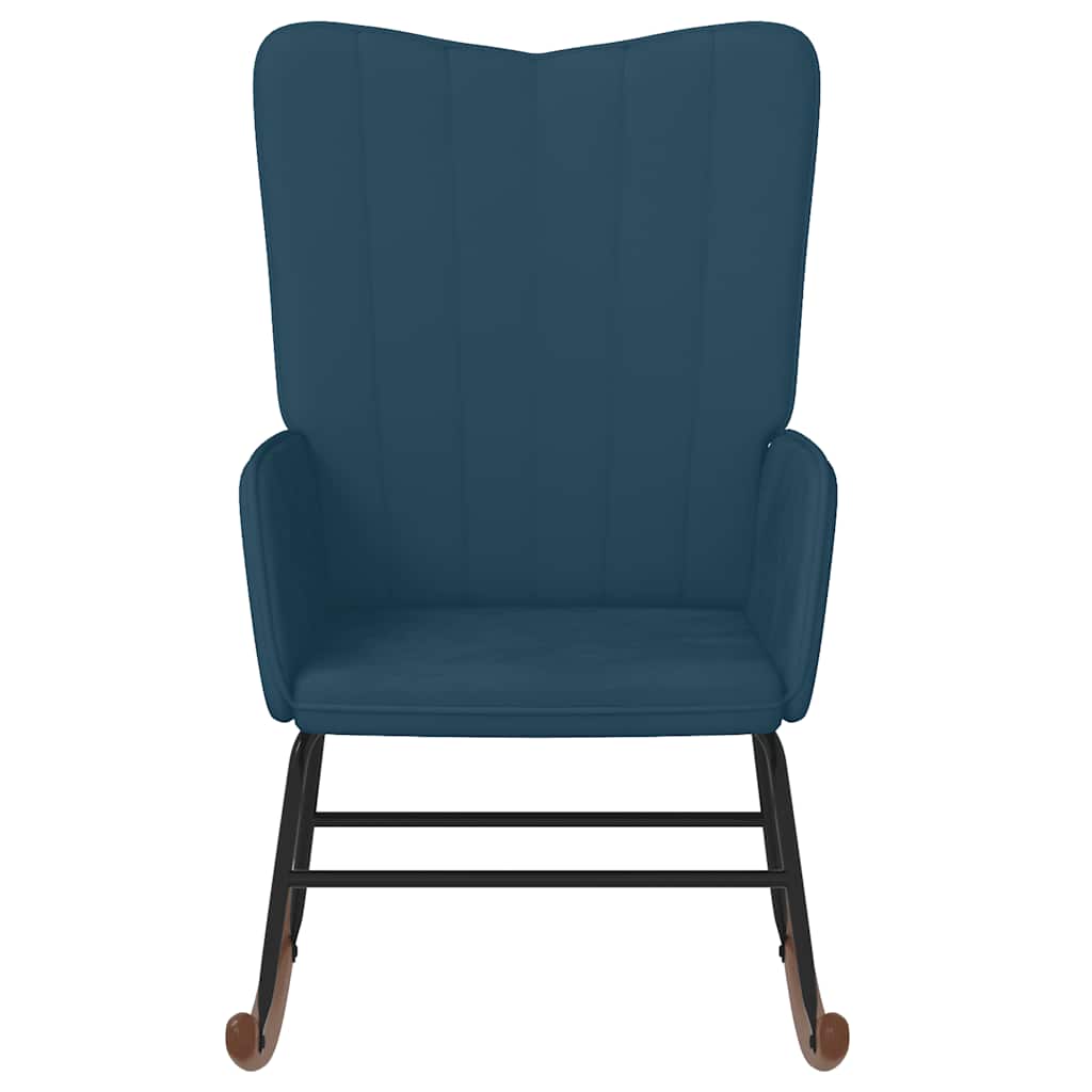 Schaukelstuhl Blau Samt