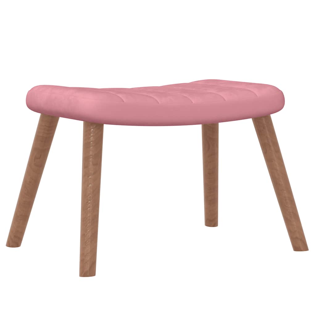 Schaukelstuhl mit Hocker Samt Rosa