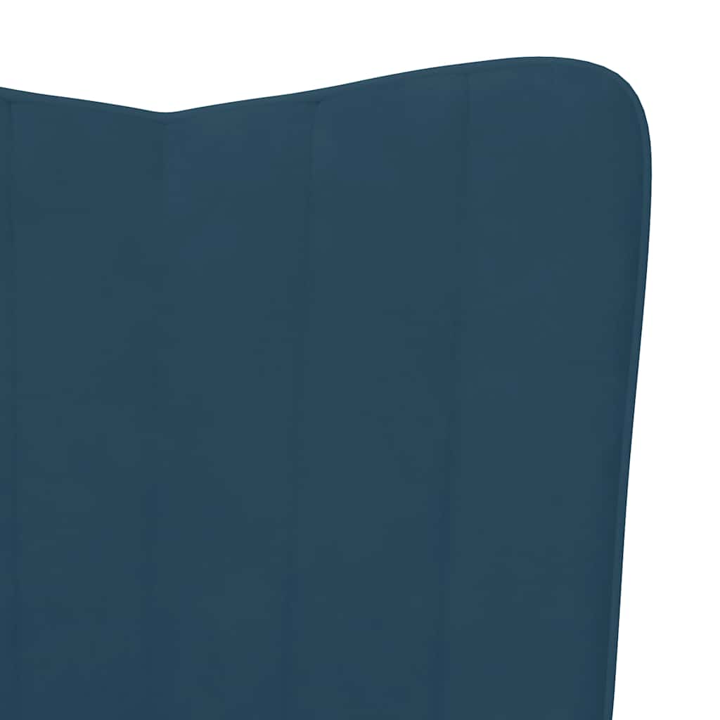 Schaukelstuhl mit Hocker Samt Blau