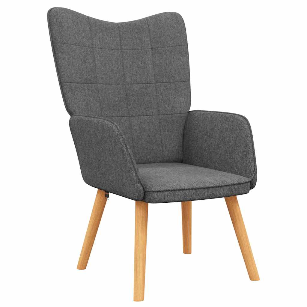 Relaxsessel mit Hocker Dunkelgrau Stoff