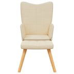 Relaxsessel mit Hocker Creme Stoff