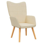 Relaxsessel mit Hocker Creme Stoff