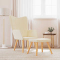 Relaxsessel mit Hocker Creme Stoff
