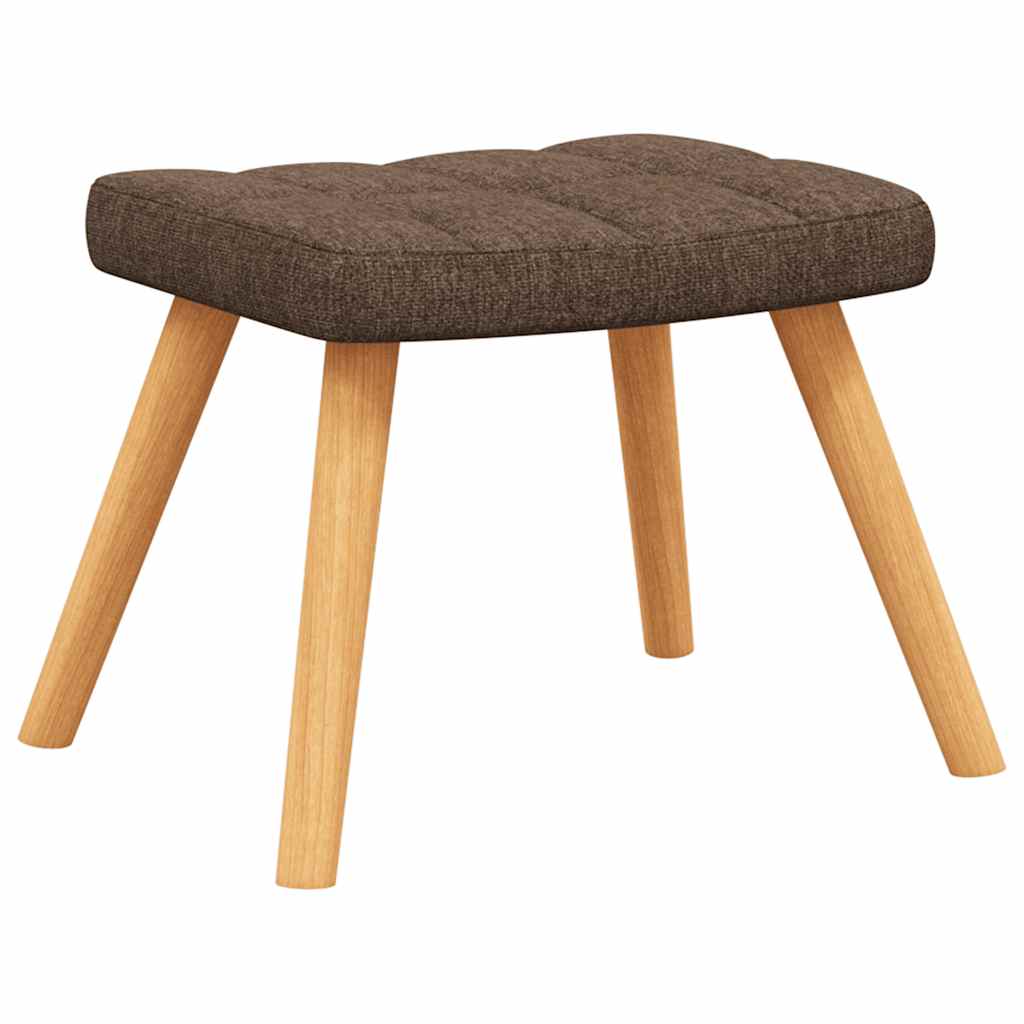 Relaxsessel mit Hocker Braun Stoff