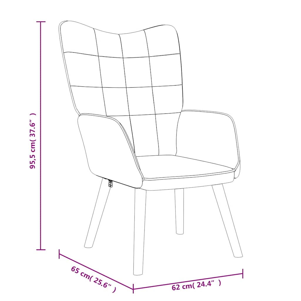 Relaxsessel mit Hocker Schwarz Stoff