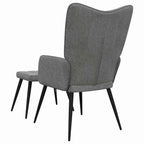 Relaxsessel mit Hocker Dunkelgrau Stoff