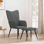 Relaxsessel mit Hocker Dunkelgrau Stoff