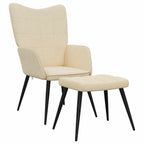 Relaxsessel mit Hocker Creme Stoff