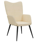 Relaxsessel mit Hocker Creme Stoff