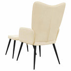 Relaxsessel mit Hocker Creme Stoff