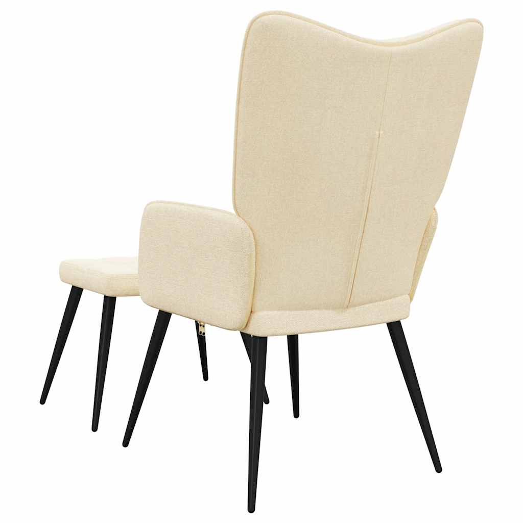 Relaxsessel mit Hocker Creme Stoff
