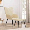 Relaxsessel mit Hocker Creme Stoff