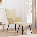 Relaxsessel mit Hocker Creme Stoff