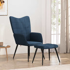 Relaxsessel mit Hocker Blau Stoff