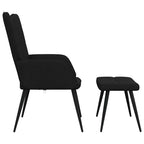 Relaxsessel mit Hocker Schwarz Stoff