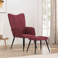 Relaxsessel mit Hocker Weinrot Stoff