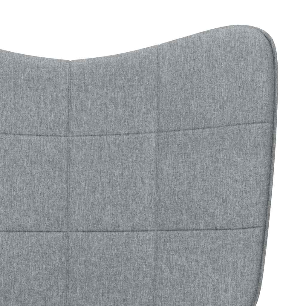 Schaukelsessel mit Hocker Hellgrau Stoff