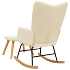 Schaukelsessel mit Hocker Creme Stoff