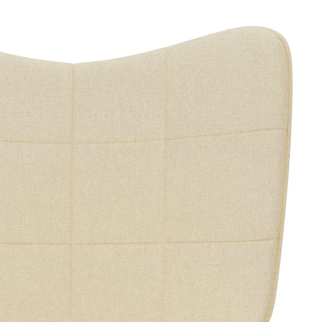 Schaukelsessel mit Hocker Creme Stoff