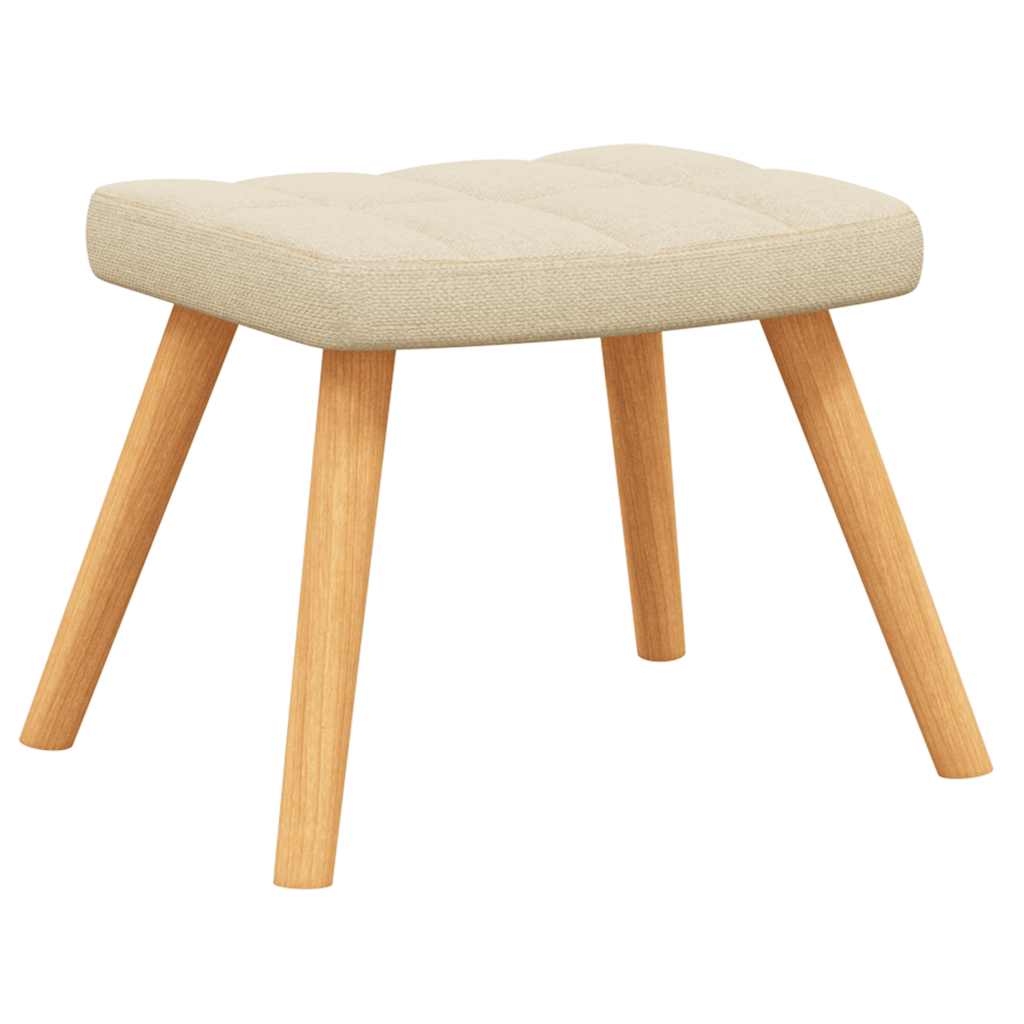 Schaukelsessel mit Hocker Creme Stoff