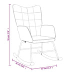Schaukelsessel mit Hocker Creme Stoff