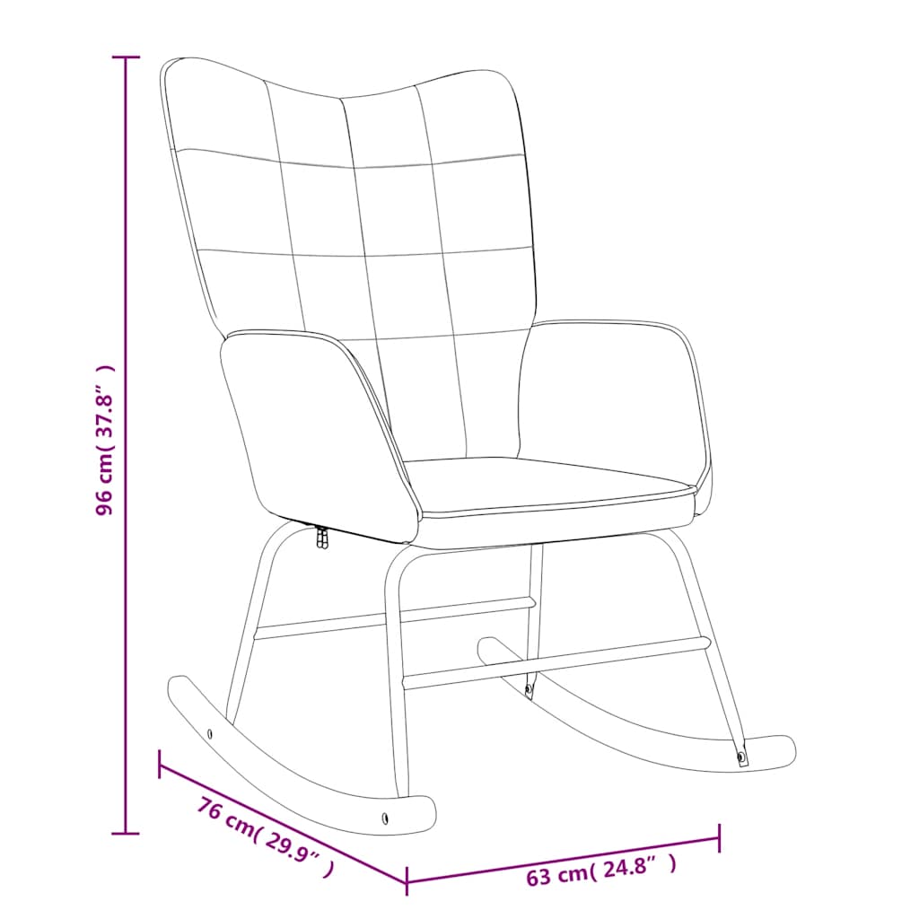 Schaukelsessel mit Hocker Braun Stoff