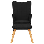 Schaukelsessel mit Hocker Schwarz Stoff