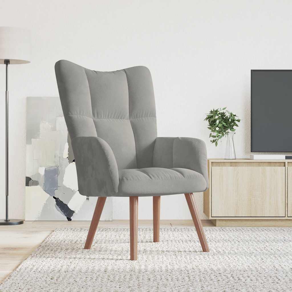 Relaxsessel Hellgrau Samt