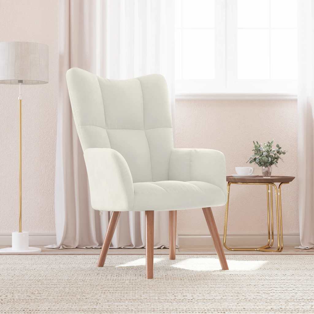Relaxsessel Cremeweiß Samt
