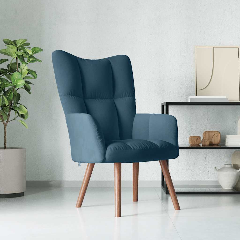 Relaxsessel Blau Samt