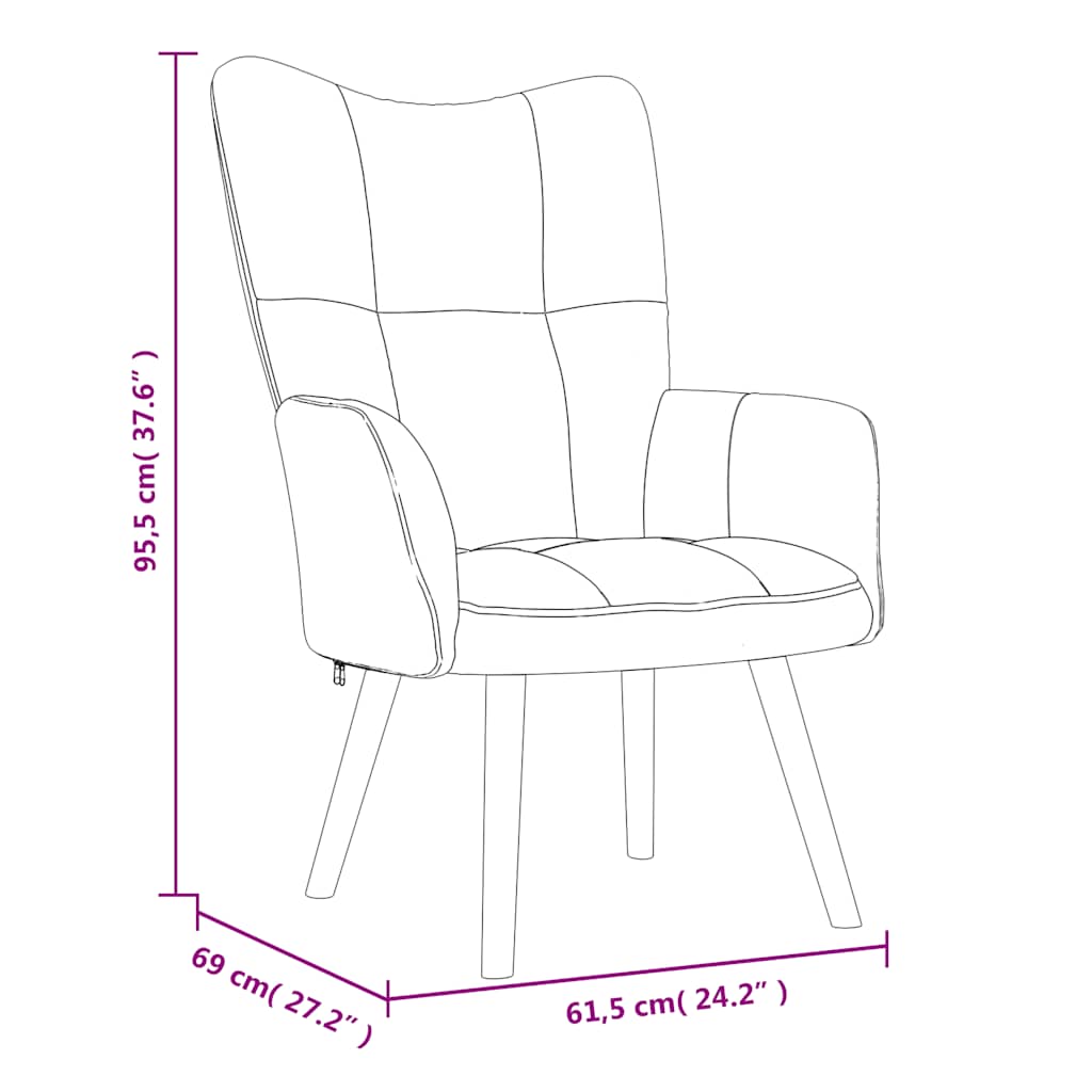 Relaxsessel mit Hocker Dunkelgrün Samt