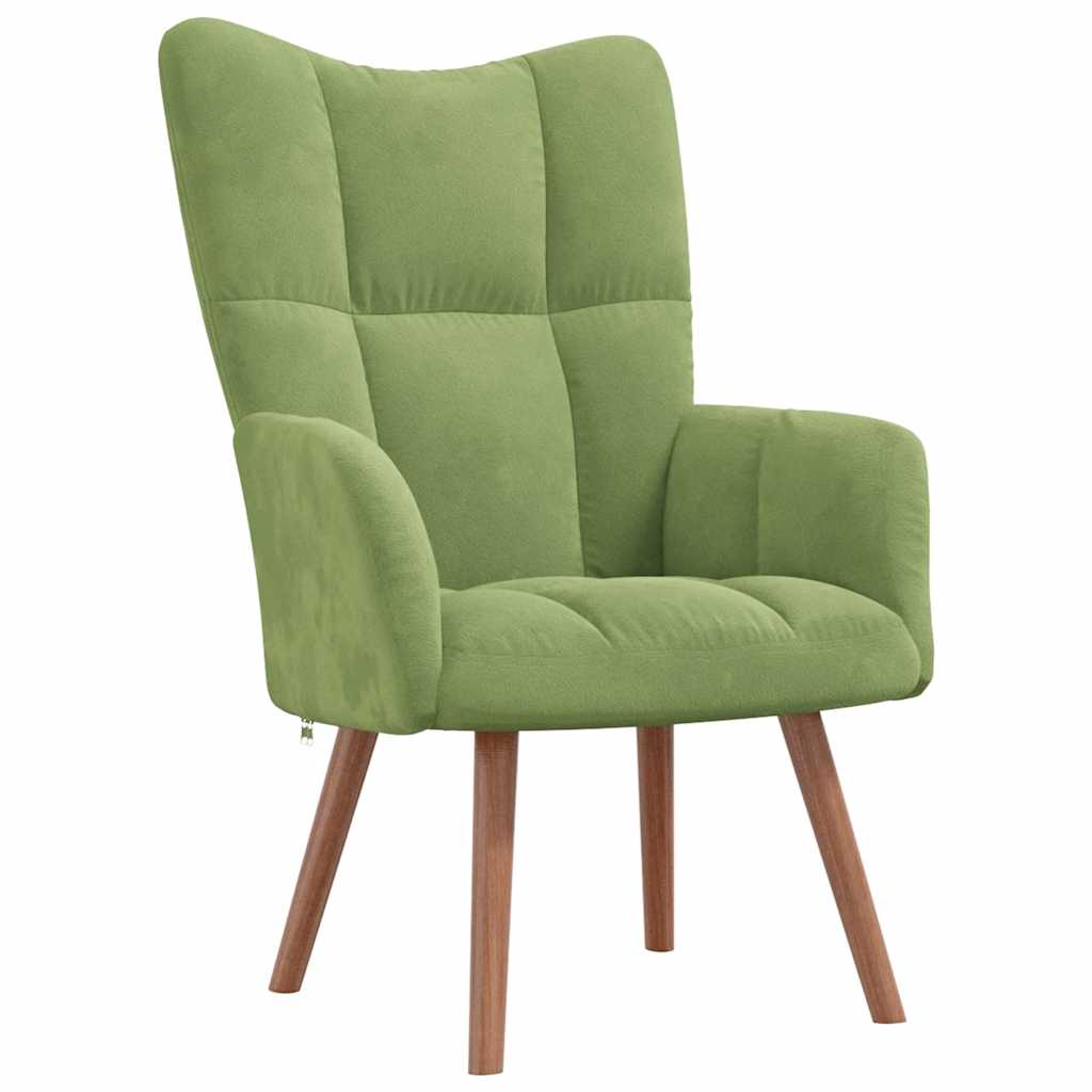 Relaxsessel mit Hocker Hellgrün Samt